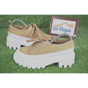 SCHUTZ Tan and White Platform Shoes